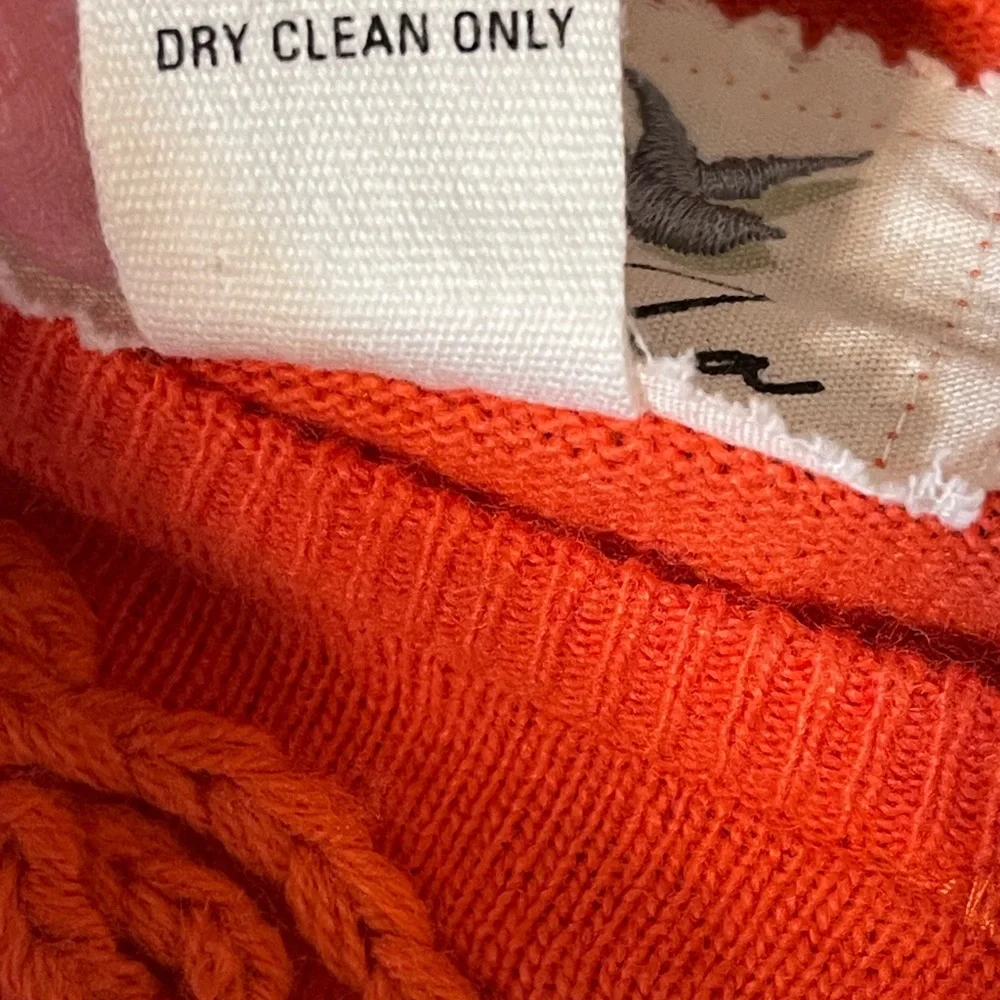 Anthropologie Tabitha Women’s Orange Embroidered Flower Cardigan Sweater Boho XS - Picture 6 of 7